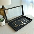 thumbnail image 4 of Nile Corp Wood Glass Top Jewelry Display Case Accessories Storage Box - S Black, 4 of 5