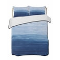 thumbnail image 2 of Quilts Full Size, Navy Blue Ombre Soft Comforter Bedding Set for Bed, Modern Abstract Art Ocean Oil Painting Lightweight Quilted Bedspread with Pillow Cover(2 Pieces) for All Season, 78x90 Inch, 2 of 6