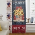 thumbnail image 6 of Independence Day Sheer Curtains 54 Inches Long, Country Retro Truck Sunflowers Star Wood Light Filering Curtains, Breathable Simi Curtain Privacy Drapes for Kitchen Bathroom Nursery Window Treatment, 6 of 9
