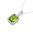 thumbnail image 3 of Mauli Jewels Engagement Necklace for Women 2.50 Carat Beautiful Emerald Shape Gemstone And Diamond Pendant 4 prongs 10K White Gold With 18'' Rope Chain|Silver Chain, 3 of 6