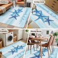 thumbnail image 6 of Enjoy Summer Washable Area Rugs 3'x5', Coastal Watercolor Blue Sea Starfish Teal White Low Pile Throw Living Room Rug Non-Slip Sturdy Edge Binding Carpet for Indoor Entryway Bedside Kitchen, 6 of 9