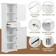 thumbnail image 6 of Tall Narrow Storage Cabinet with 2 Doors and 1 Drawer, Kitchen Pantry Cabinet with Adjustable Shelf,for Bathroom,Kitchen,Office White, 6 of 7