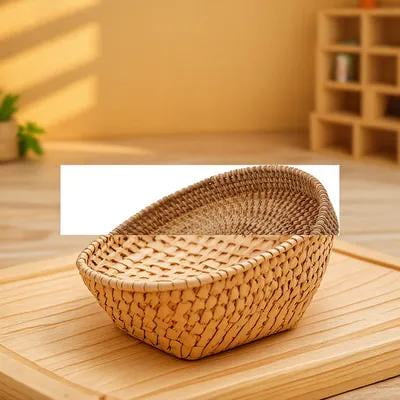 COMPUKAS Elegant Rattan Household Tray Practical for Fruits and Desserts