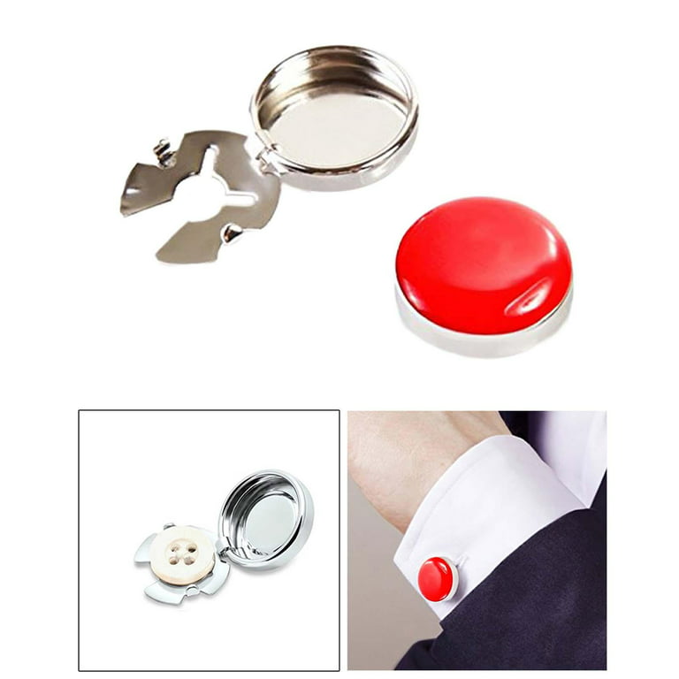 2 Pieces Fashion Suit Shirt Buttons Cufflink, Circular Formal, Button Covers  for