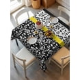 thumbnail image 6 of Black Yellow Table Cloth, Garden Floral Stripe Aesthetic Flower Boho Waterproof Tablecloth for Square Tables, Reusable Washable Fabric Table Cover for Restaurant Kitchen Dining Tables 60"x60", 6 of 6