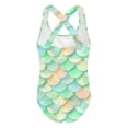 thumbnail image 4 of Girls Piece Rash Guard Swimsuit for Girls Long Sleeve UPF 50+ with Skirt Ideal for Outdoor Spring Summer Swimming, 13-14 Years, Mint Green, 4 of 4