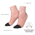 thumbnail image 6 of Rateoe Rose Gold Glitter Pattern Quarter Crew Socks,Toe Seamed Ankle Socks,Cotton Cushioned Breathable Athletic Crew Sports Socks, 6 of 7