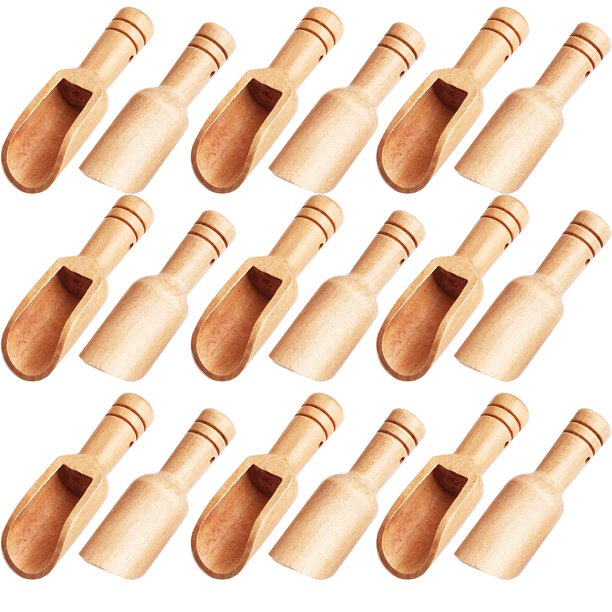 Arroyner 30 piezas mini cuchara de madera mini cucharas de bambú pequeña cuchara de sal de baño pequeñas cucharas de especias para exfoliantes de azúcar especias sales de baño cocinar