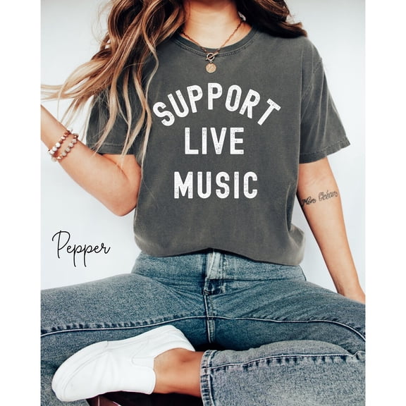 Support Live Music T-Shirt: Musician , Unisex Cotton Tee All Size S-5Xl