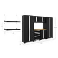 thumbnail image 4 of NewAge Products Bold Series Black 9 Piece Cabinet Set, Heavy Duty 24-Gauge Steel Garage Storage System, Wall Mounted Shelf Included, 4 of 17