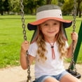 thumbnail image 4 of IVEYRTF Kids Sun Hat with Neck Flap Color Block Breathable Mesh UV Protection Adjustable for Boys Girls 2-8 Years Outdoor Bucket Hat, 4 of 8