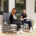 thumbnail image 2 of Outsunny Outdoor Glider Bench with Table Gliding Chair for 2 Grey, 2 of 10