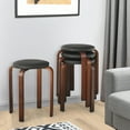 thumbnail image 3 of Costway Set of 4 Bentwood Round Stool Stackable Dining Chair W/ Padded Seat Beige\ Black, 3 of 11