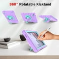 thumbnail image 5 of ELEHOLD for Samsung Galaxy Tab A7 Lite 8.7 (2021) Rugged Case, Shockproof Heavy Duty Protective Cover with 360 Rotation Handle Strap & Kickstand & Shoulder Strap for Tab A7 Lite T220/T225,Purple Green, 5 of 7