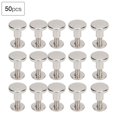 thumbnail image 1 of Herwey Rivet, Rivet Kit, 50 Set 8mm Pure Copper Flat Head Rivets Leather Strap Screws Kit for Notebook Binding, 1 of 8