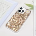 thumbnail image 4 of Compatible with iPhone 15 Pro Max Bling Diamond Case Fashion Luxury Glitter Shiny Crystal Rhinestones Case Sparkling 3D Heart Crown Flower and Butterfly Gemstone Case for Women and Girls, Gold, 4 of 14