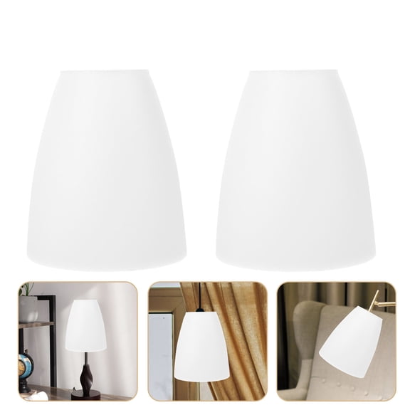 OUNONA 4-Pack White Plastic Round Lampshades with Openings for Floor Lamps, Light Shade Covers