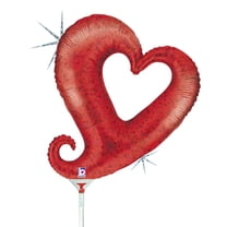 14 inch Chain Of Hearts - Red Mini Shape (Air-Fill Only) Foil Mylar Balloon - Party Supplies Decorations