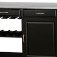 thumbnail image 3 of Granite Top Wooden Kitchen Cart with 2 Drawer and 1 Cabinet, Black and Gray, 3 of 3