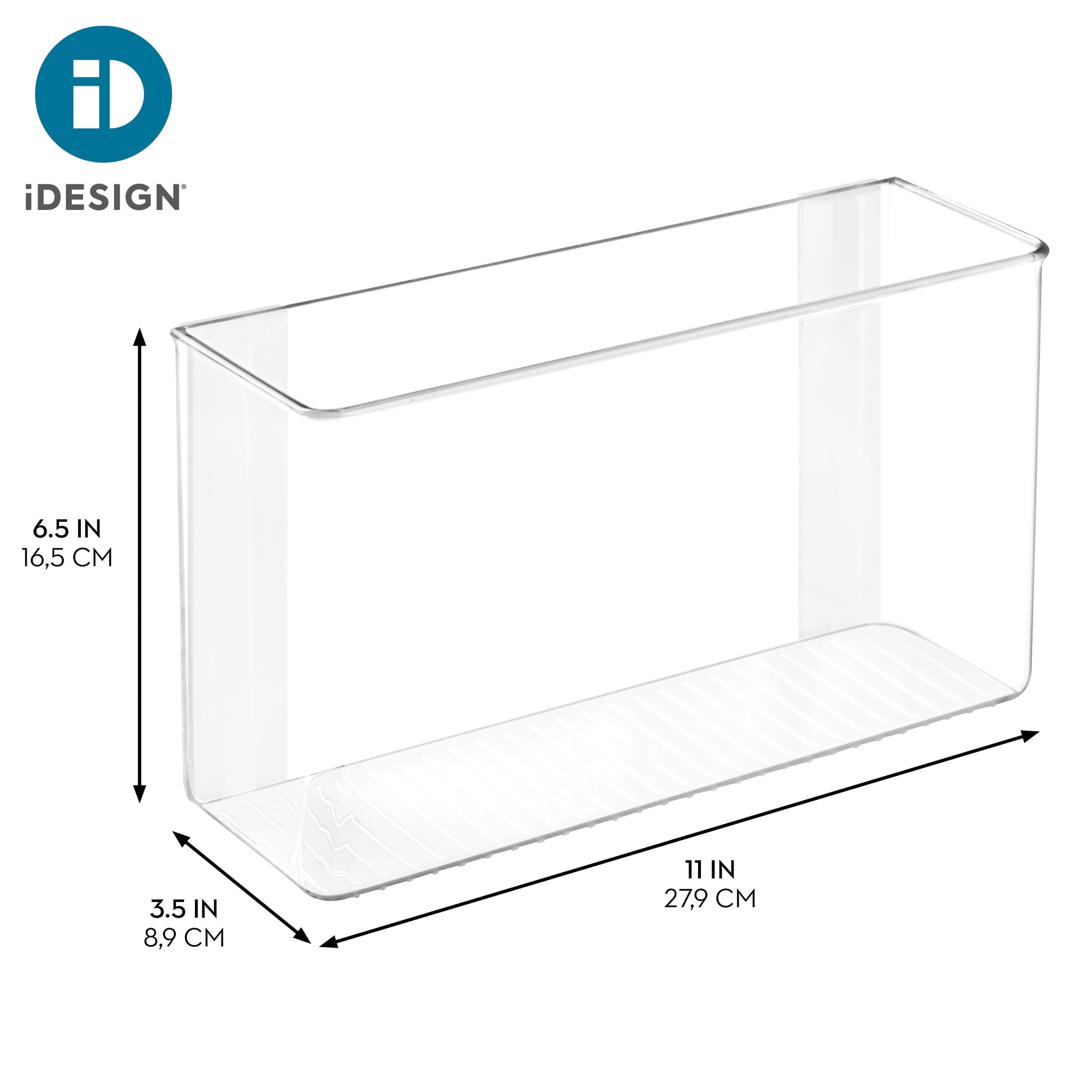 iDesign Adhesive Organizer Bin - Damage-Free Hanging for Kitchen, Bathroom, Office, Bedroom, and Craft Room