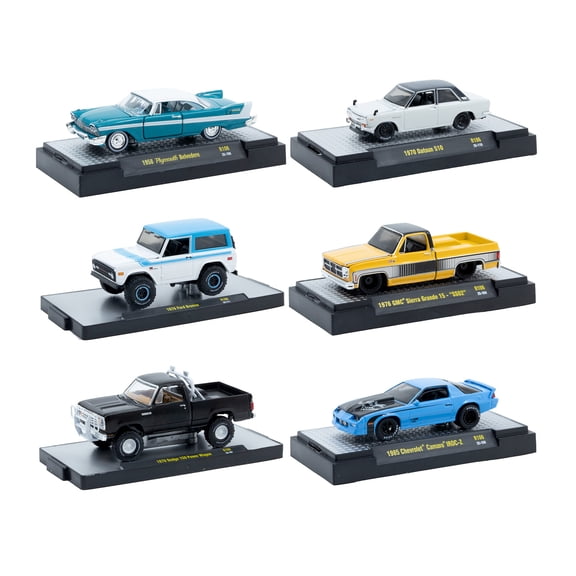 "Auto-Thentics" 6 piece Set Release 106 IN DISPLAY CASES Limited Edition 1/64 Diecast Model Car by M2 Machines