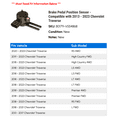 thumbnail image 2 of Brake Pedal Position Sensor - Compatible with 2013 - 2023 Chevy Traverse 2014 2015 2016 2017 2018 2019 2020 2021 2022, 2 of 2