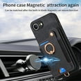 thumbnail image 2 of Dteck for iPhone 16e Case Wallet with Card Holder, RFID Blocking PU Leather Protective Case with Ring Holder Stand Wrist Strap for iPhone 16e 6.1 Inch 2025,Black, 2 of 9