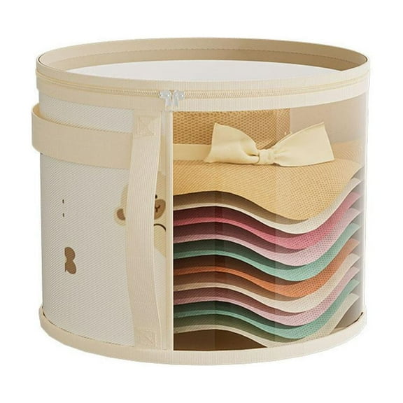 Clear PVC Hat Storage Box Zipper Closure Dustproof Foldable Stackable Container Wardrobe Hats For Cowboy Sun Organizer