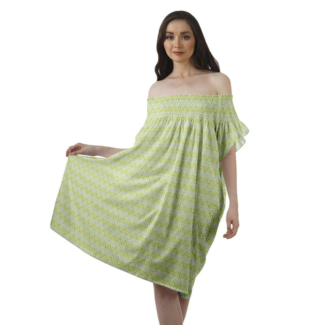 Moomaya Robes de Soirée pour Femmes Grande Taille à Manches Volantées Vêtements Décontractés