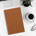 thumbnail image 5 of Blank Spiral Notebook, 5" X 8" Hardcover Sketch Book, Glossy Card Cover Leather Grain Texture, 180掳 Lay-Flat Binding, for School Work, Coffee, 5 of 6