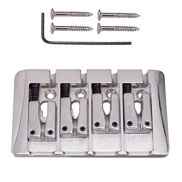 Durable Hierro Plata L Forma Bass Roller Saddle Bridge Tailpiece para cuatro Cuerdas Bajo Eléctrico Accesorio