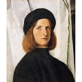 thumbnail image 2 of Lorenzo Lotto 12x14 Black Ornate Wood Framed Double Matted Museum Art Print Titled: Portrait of a Young Man with a Lamp (1506), 2 of 5