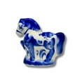 thumbnail image 3 of Stp Goods Hunchback Horse Handmade Porcelain Figurine 3.35x3.15" (8.5x8 cm) Symbol of 2026 Gzhel Figurine Hand-Painted Porcelain Sculpture Home Decor Tabletop Porcelain Horse, Blue and White, 3 of 3