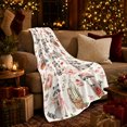 thumbnail image 3 of Raccoons with Picnic Baskets and Flowers, Whimsical Storybook Style for Animal Lovers, Berry Tablecloth Scene and Birthday Gift, Cozy Flannel Blanket for Bedroom and Living Room, Home Decor, 3 of 7