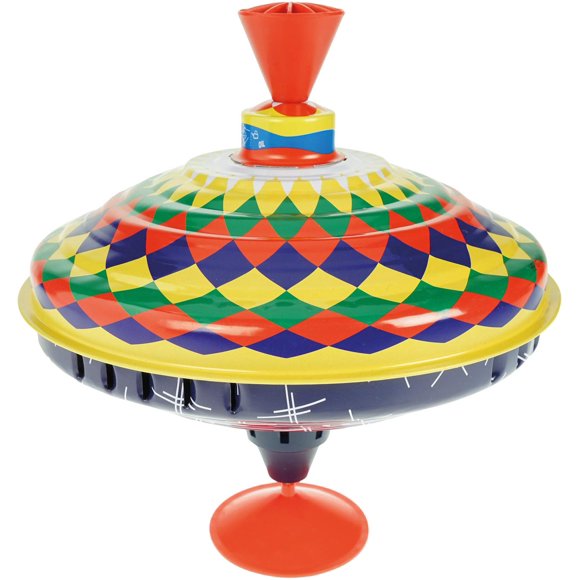 Bolz Classic Spinning Tin Top Toy, Multicolored