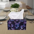 thumbnail image 3 of ZUXONGSY Butterfly Tissue Box Covers Rectangle PU Leather Tissue Cube Box Cover with Snap Button Decorative Holder Organizer Wear Resistant Aesthetic Decor for Women Men, 3 of 7