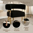 thumbnail image 3 of Dayalane Modern Barrel Accent Chair, Sherpa Upholstered Armchairs with Metal Leg, Reading Chairs forLiving Room, Bedroom, Lounge, Black, 3 of 9