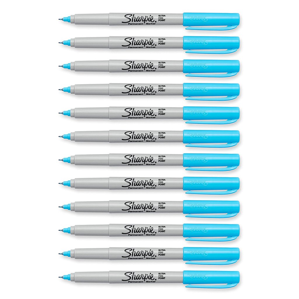 Sharpie Permanent Marker, Ultra Fine Point, Nano Blue, 12Count