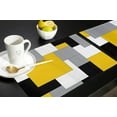thumbnail image 5 of Abstract Art Placemats Set of 6,Non Slip Washable Farmhouse Table Mats Set, Black and Yellow Table Placemats for Kitchen Dining Table,Wedding Holiday Party Decoration, 5 of 6