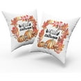 thumbnail image 2 of Fall Pumpkin Pillow Covers 18x18 Inch Set of 2, Hello Autumn Maple Leaf Wreath Throw Square Cotton Cushion Cover for Home Couch Sofa Patio Bedroom Livingroom (lzzlzz9230718787PQC86), 2 of 6