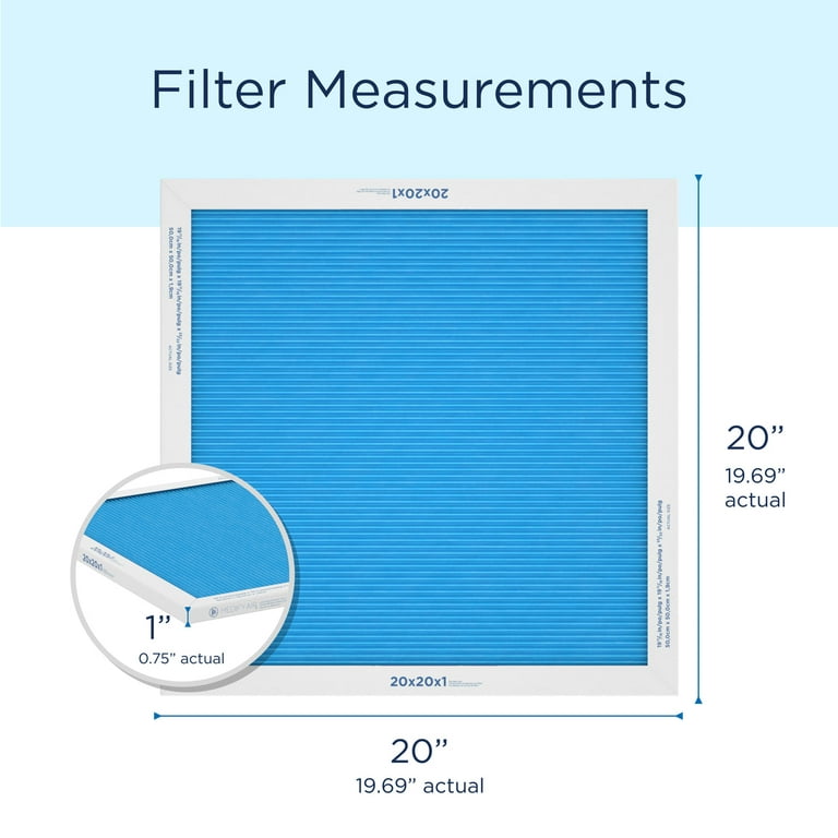 Medify Air 20x20x1 Air Filter MERV 14 Pleated with HEPA HVAC Furnace Filter 2 Pack Walmart