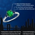 thumbnail image 2 of Gem Stone King 10K White Gold Green Nano Emerald and Blue Sapphire 3-Stone Ring for Women | 1.05 Cttw | Oval 8X6MM | Gemstone May Birthstone | Size 6, 2 of 6