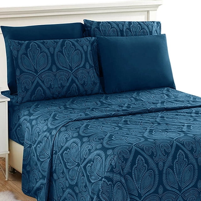 6 Piece Bed Sheet Set Egyptian Comfort 1800 Series Deep Pocket Plain Bed Sheets 