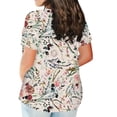 thumbnail image 5 of Womens Summer Tops 2023 Trending Plus Size Short Sleeve Shirts O Neck Tunic Print Summer Tees Summer Blouses For Women 2023, 5 of 5