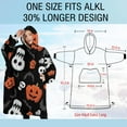 thumbnail image 4 of Oversized Wearable Blanket Hoodie,Black Halloween Pumpkin Faces Sherpa Blanket Hoodie with Super Pockets,Super Warm Fuzzy Pullover for Women & Men, 4 of 6