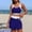 #230-Navy, variant on Women's High Waisted Bikini Sets Tummy Control Swim Skirt Two Piece Swim Suit Tummy Control Color Block Bathing Suit