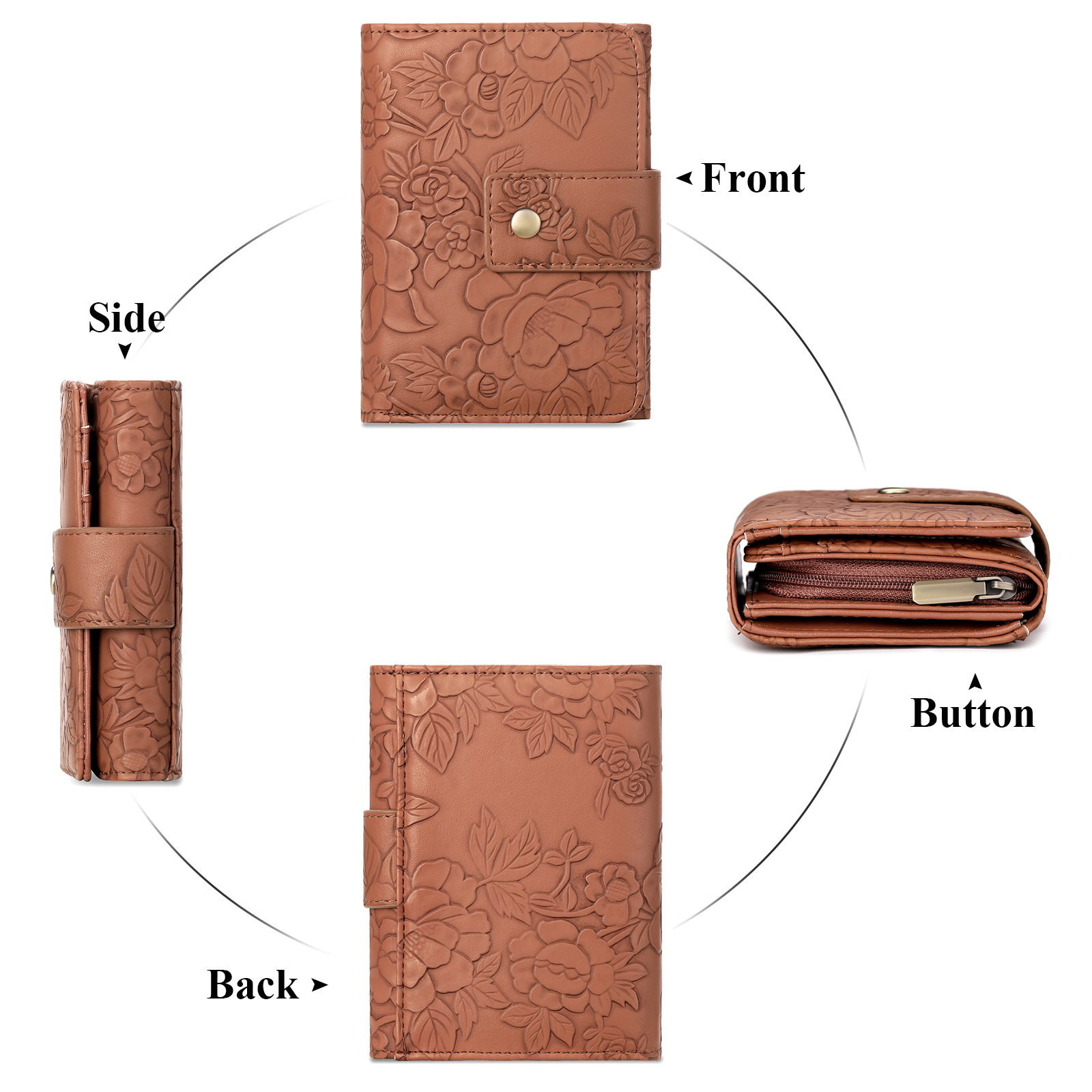 SENDEFN Leather Trifold Wallet with RFID Blocking photo 7