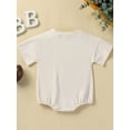 thumbnail image 3 of Bagilaanoe Newborn Baby Girl Boy Rompers Letter Print Short Sleeve Bodysuits 3M 6M 12M 18M 24M Infant Casual One Piece Short Jumpsuit, 3 of 9