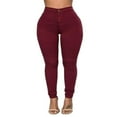 thumbnail image 1 of Pantalon Jean Moulant Décontracté en Denim Extensible pour Femmes, Taille Haute, Leggings, Jeans, Pantalons, 1 of 6