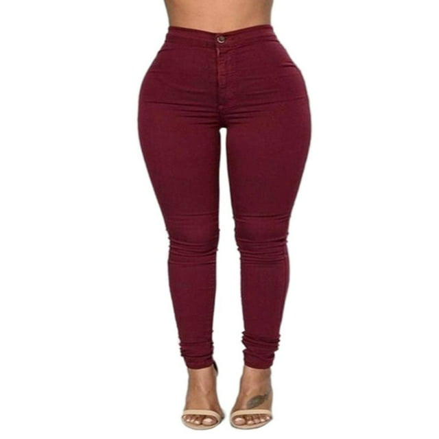 Jean Crayon Grande Taille pour Femme Dame Extensible Décontracté Denim Pantalon Moulant Taille Haute